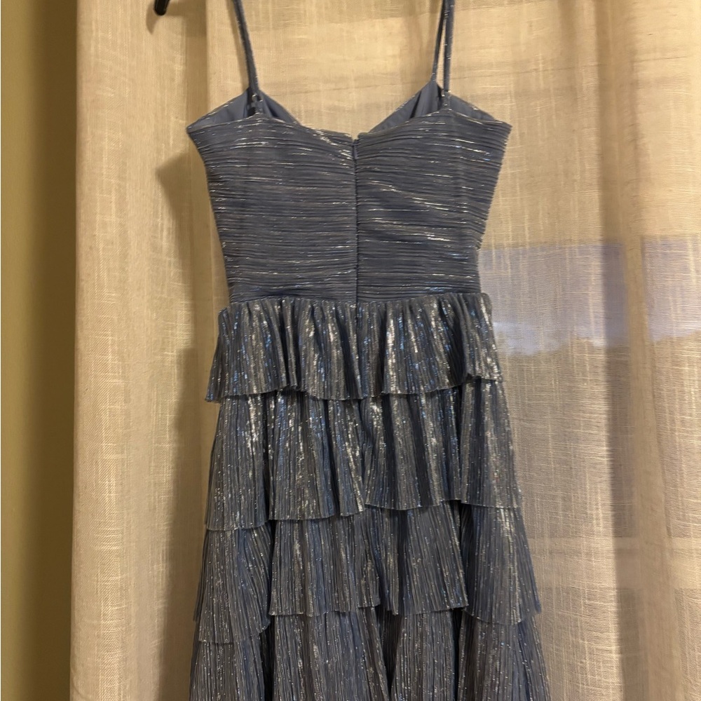 Gianni Bini Metallic Blue Dress (“Chambray” color) - Picture 5 of 10